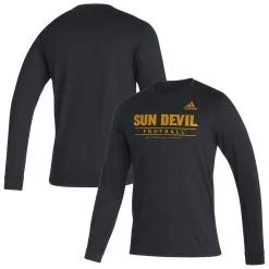 Adidas Men's Black Arizona State Sun Devils Sideline Creator Practice AEROREADY Long Sleeve T-Shirt