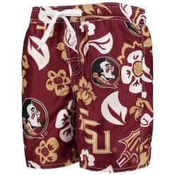 Wes & Willy Youth Garnet Florida State Seminoles Floral Volley Swim Trunks -Arizona State Sun Devils Shop DSCO1143782725 2862 ALT2