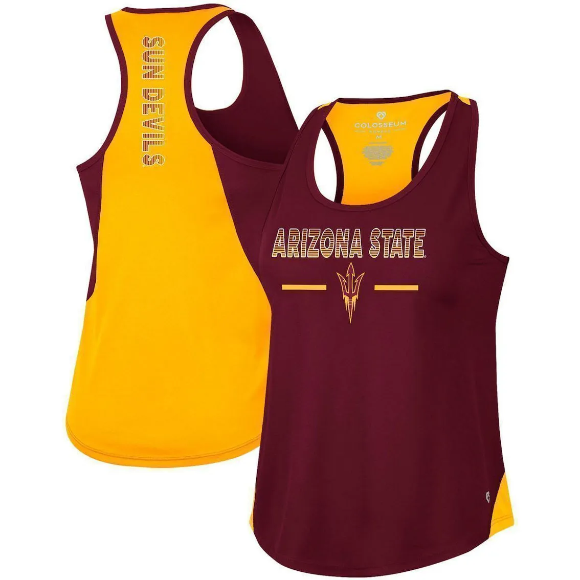 Colosseum Women's Maroon Arizona State Sun Devils Sachs 2-Hit Scoop Neck Racerback Tank Top 1 Colosseum Women's Maroon Arizona State Sun Devils Sachs 2-Hit Scoop Neck Racerback Tank Top