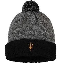 Women's Top Of The World Black Arizona State Sun Devils Snug Cuffed Knit Hat With Pom