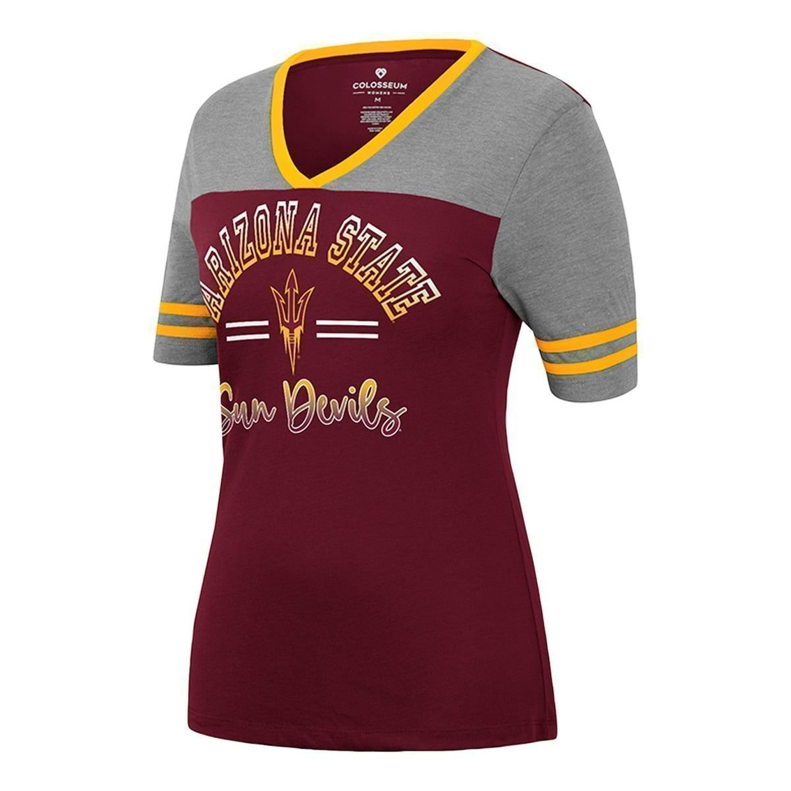Colosseum Women's Maroon/Heathered Gray Arizona State Sun Devils There You Are V-Neck T-Shirt 3 Colosseum Women's Maroon/Heathered Gray Arizona State Sun Devils There You Are V-Neck T-Shirt - Image 3