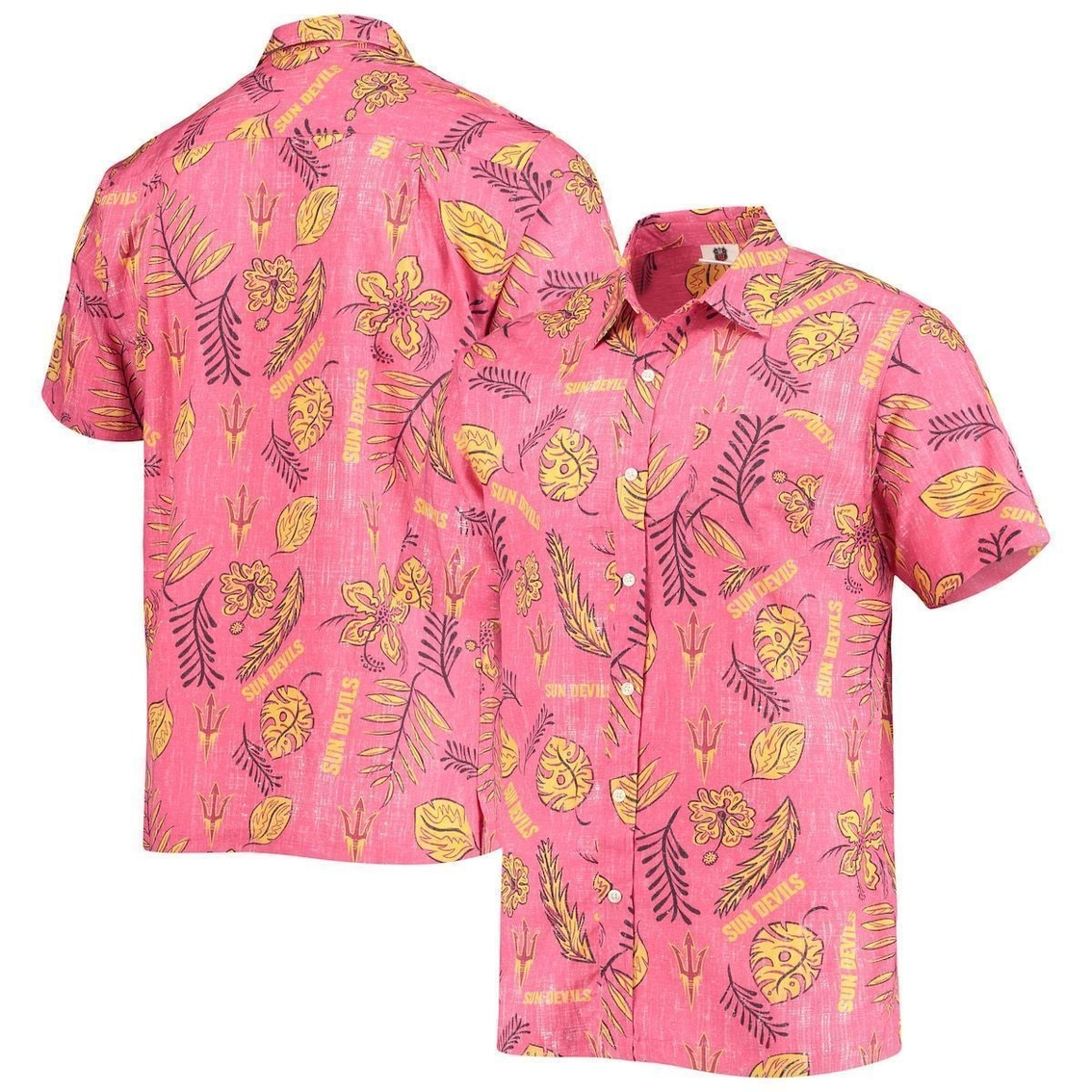 Wes & Willy Men's Maroon Arizona State Sun Devils Vintage Floral Button-Up Shirt 2 Wes & Willy Men's Maroon Arizona State Sun Devils Vintage Floral Button-Up Shirt - Image 2