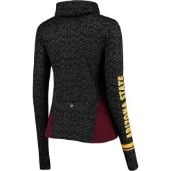 Colosseum Women's Black/Maroon Arizona State Sun Devils Scaled Cowl Neck Pullover Hoodie -Arizona State Sun Devils Shop DSCO1145969388 1007 ALT3