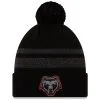New Era Men's Black/Heathered Gray Brown Bears Static Cuffed Knit Hat With Pom