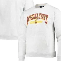 League Collegiate Wear Men's Heathered Gray Arizona State Sun Devils Upperclassman Pocket Pullover Sweatshirt