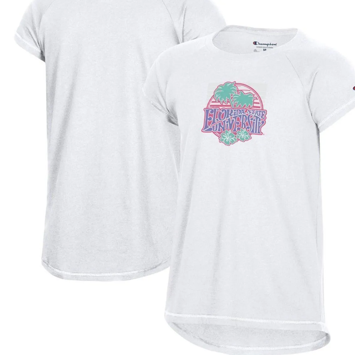 Champion Girls Youth White Florida State Seminoles Beach Club Raglan T-Shirt 2 Champion Girls Youth White Florida State Seminoles Beach Club Raglan T-Shirt - Image 2