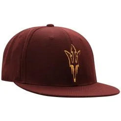 Men's Top Of The World Maroon Arizona State Sun Devils Team Color Fitted Hat -Arizona State Sun Devils Shop DSCO1146287181 2882 ALT2