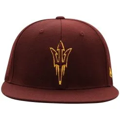 Men's Top Of The World Maroon Arizona State Sun Devils Team Color Fitted Hat -Arizona State Sun Devils Shop DSCO1146287181 2882 ALT3