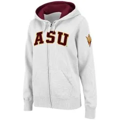 Colosseum Women's White Arizona State Sun Devils Arched Name Full-Zip Hoodie
