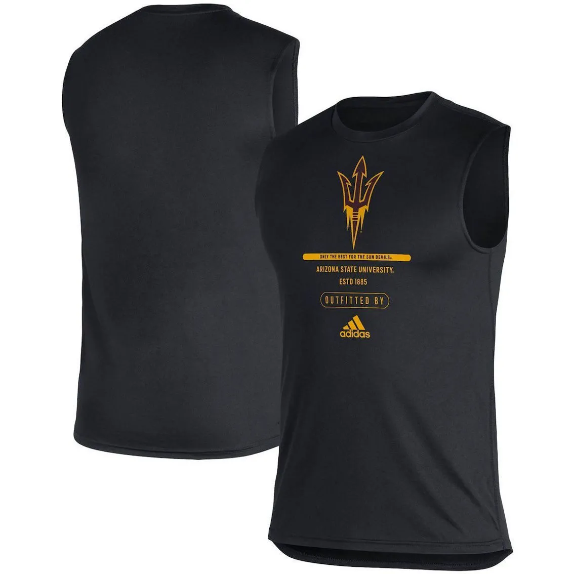 Adidas Men's Black Arizona State Sun Devils Sideline Locker Tag AEROREADY Creator Sleeveless T-Shirt 2 Adidas Men's Black Arizona State Sun Devils Sideline Locker Tag AEROREADY Creator Sleeveless T-Shirt - Image 2
