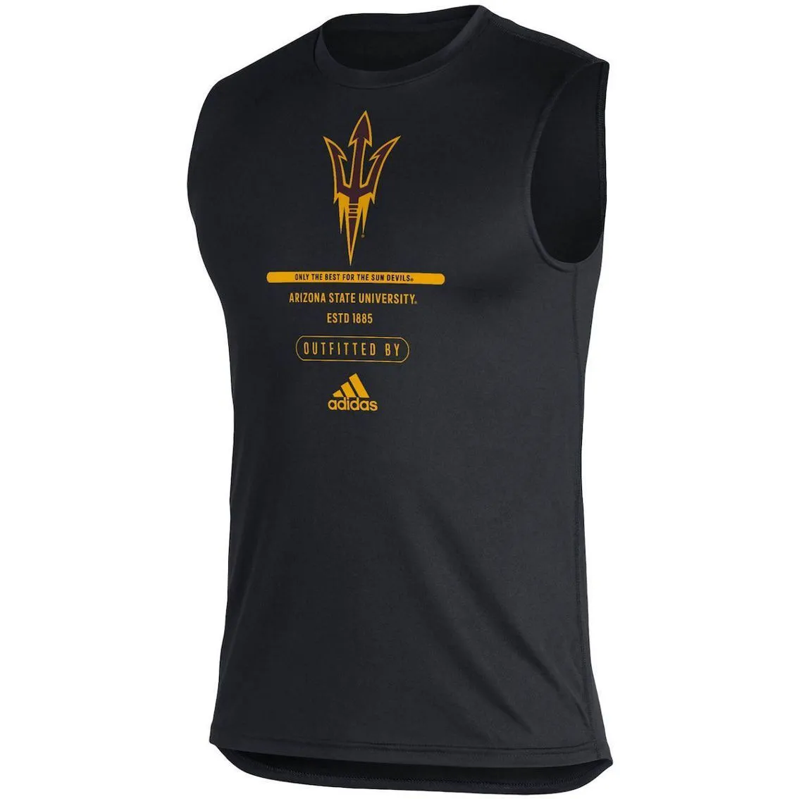 Adidas Men's Black Arizona State Sun Devils Sideline Locker Tag AEROREADY Creator Sleeveless T-Shirt 3 Adidas Men's Black Arizona State Sun Devils Sideline Locker Tag AEROREADY Creator Sleeveless T-Shirt - Image 3