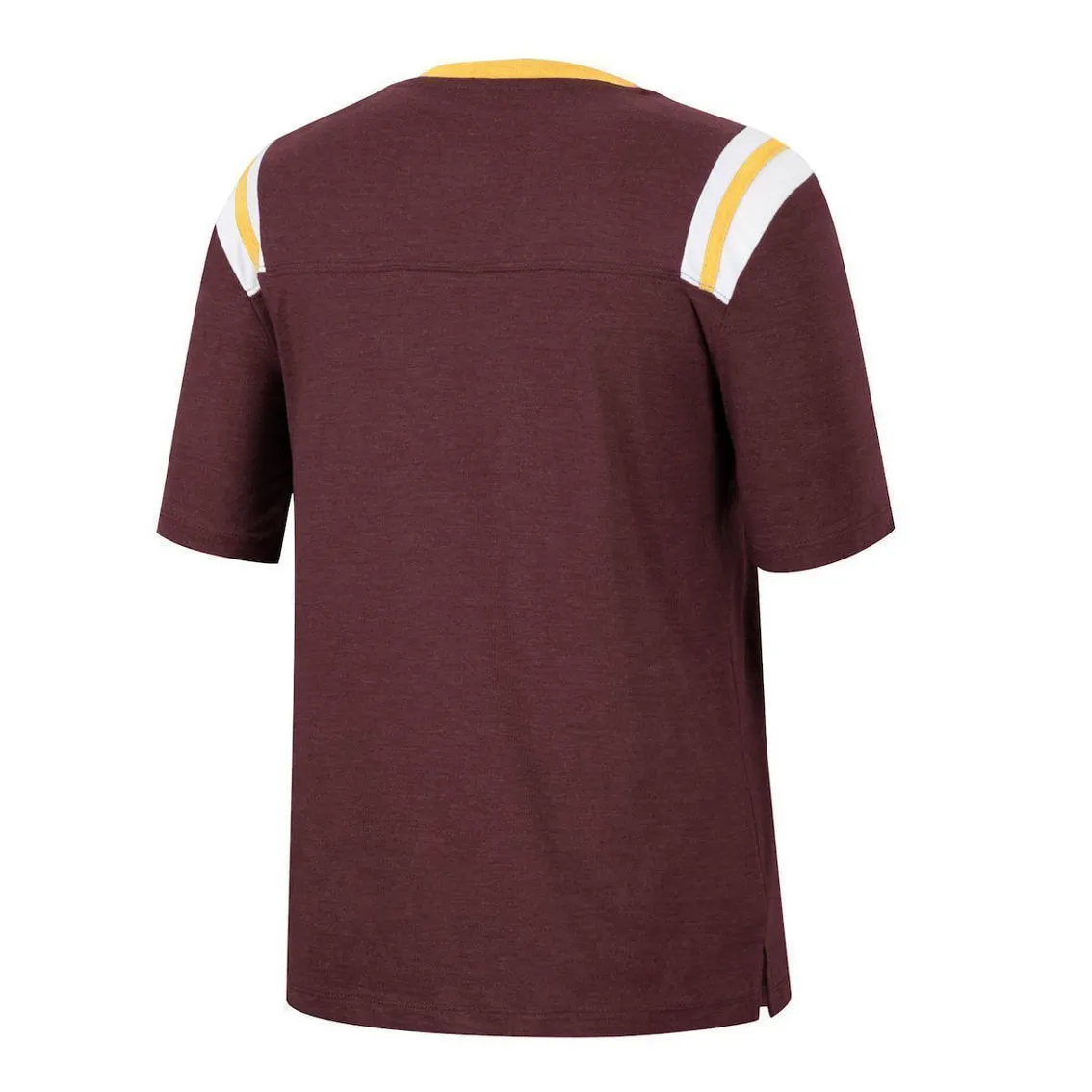 Colosseum Women's Heathered Maroon Arizona State Sun Devils 15 Min Early Football V-Neck T-Shirt 4 Colosseum Women's Heathered Maroon Arizona State Sun Devils 15 Min Early Football V-Neck T-Shirt - Image 4