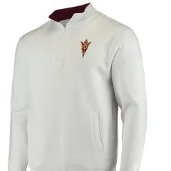 Colosseum Men's White Arizona State Sun Devils Tortugas Logo Quarter-Zip Jacket -Arizona State Sun Devils Shop DSCO1146345305 3550 ALT2