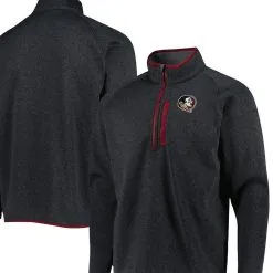 Columbia Men's Charcoal Florida State Seminoles Canyon Point Omni-Shield Raglan Half-Zip Top