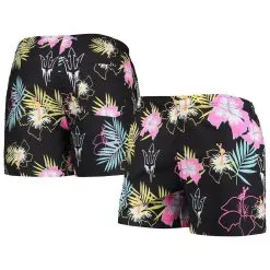 FOCO Men's Black Arizona State Sun Devils Neon Floral Swim Trunks