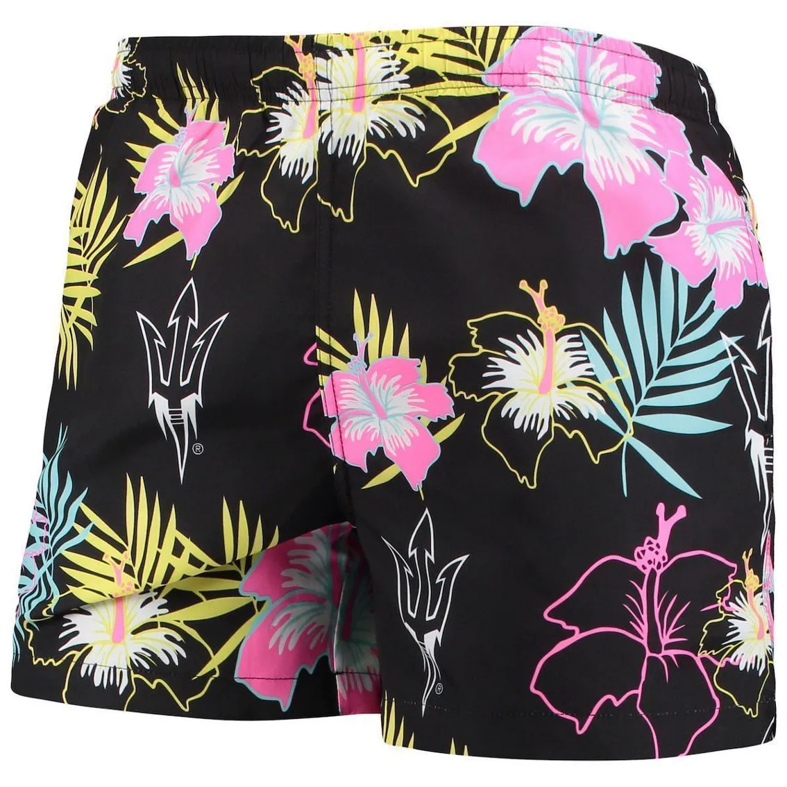 FOCO Men's Black Arizona State Sun Devils Neon Floral Swim Trunks 3 FOCO Men's Black Arizona State Sun Devils Neon Floral Swim Trunks - Image 3