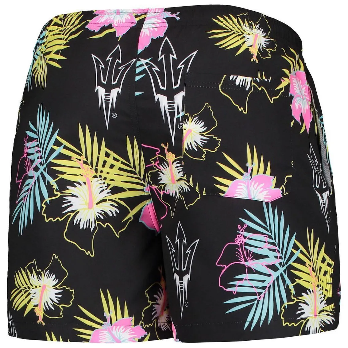 FOCO Men's Black Arizona State Sun Devils Neon Floral Swim Trunks 4 FOCO Men's Black Arizona State Sun Devils Neon Floral Swim Trunks - Image 4