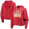 Original Retro Brand Women's Scarlet Florida State Seminoles Vault Vintage Cropped Pullover Raglan Hoodie