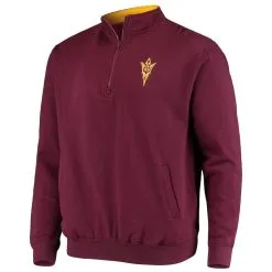 Colosseum Men's Maroon Arizona State Sun Devils Tortugas Logo Quarter-Zip Jacket -Arizona State Sun Devils Shop DSCO1146831322 2882 ALT2