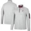 Colosseum Men's Heathered Gray/Maroon Arizona State Sun Devils Country Club Windshirt Quarter-Zip Jacket