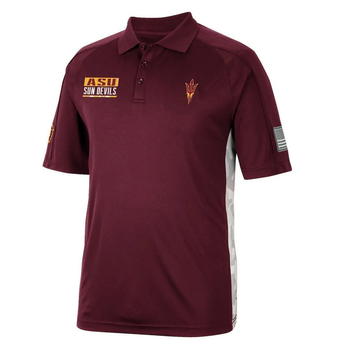 Men's Colosseum Maroon Arizona State Sun Devils OHT Military Appreciation Snow Camo Polo 3 Men's Colosseum Maroon Arizona State Sun Devils OHT Military Appreciation Snow Camo Polo - Image 3