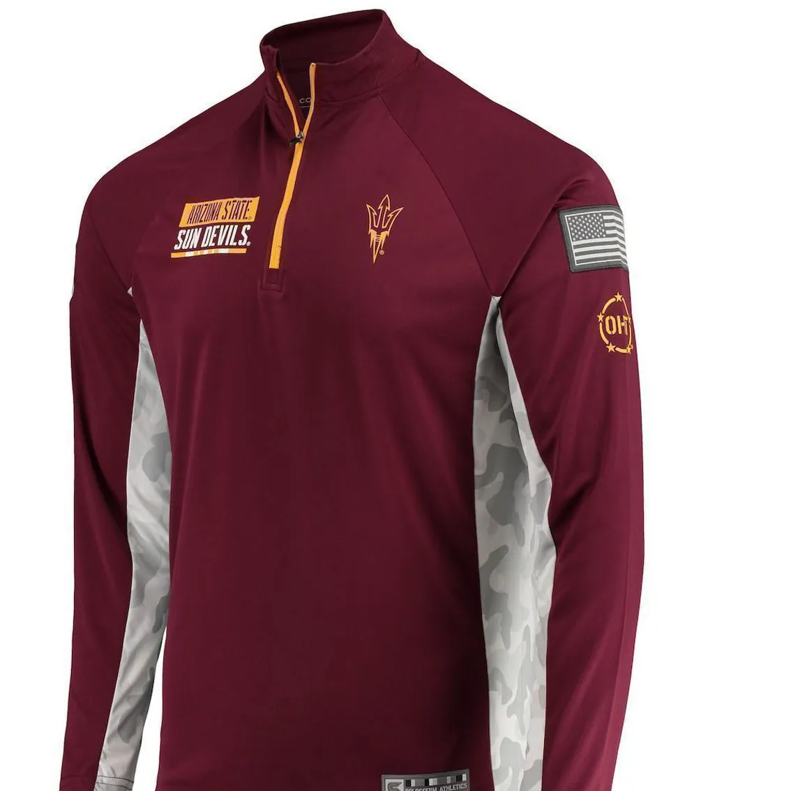 Colosseum Men's Maroon Arizona State Sun Devils OHT Military Appreciation Snow Cruise Raglan 1/4-Zip Jacket 3 Colosseum Men's Maroon Arizona State Sun Devils OHT Military Appreciation Snow Cruise Raglan 1/4-Zip Jacket - Image 3