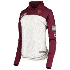 Colosseum Women's Arctic Camo/Maroon Arizona State Sun Devils OHT Military Appreciation Mission Hoodie Long Sleeve T-Shirt -Arizona State Sun Devils Shop DSCO1147306921 EJ32 ALT2