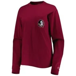 League Collegiate Wear Women's Garnet Florida State Seminoles Oversized Pocket Long Sleeve T-Shirt -Arizona State Sun Devils Shop DSCO1147832337 2862 ALT2