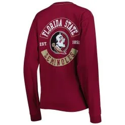 League Collegiate Wear Women's Garnet Florida State Seminoles Oversized Pocket Long Sleeve T-Shirt -Arizona State Sun Devils Shop DSCO1147832337 2862 ALT3