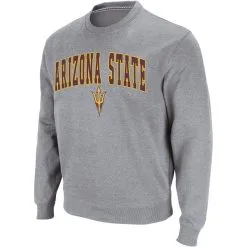 Colosseum Men's Heather Gray Arizona State Sun Devils Arch & Logo Crew Neck Sweatshirt 6 Colosseum Men's Heather Gray Arizona State Sun Devils Arch & Logo Crew Neck Sweatshirt -Arizona State Sun Devils Shop DSCO1148301077 1927 ALT2