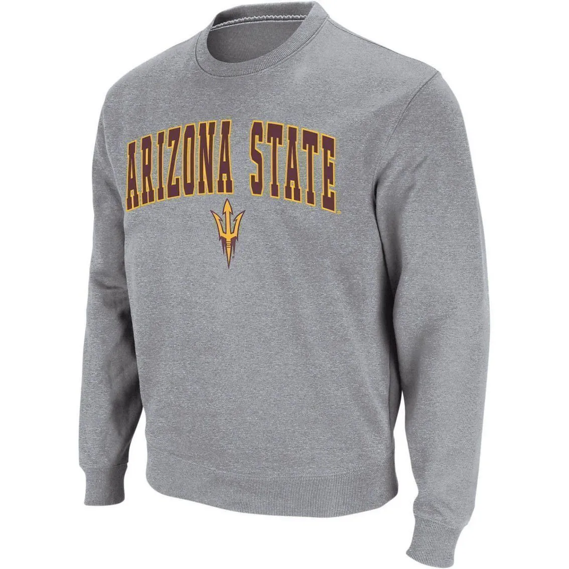 Colosseum Men's Heather Gray Arizona State Sun Devils Arch & Logo Crew Neck Sweatshirt 3 Colosseum Men's Heather Gray Arizona State Sun Devils Arch & Logo Crew Neck Sweatshirt - Image 3