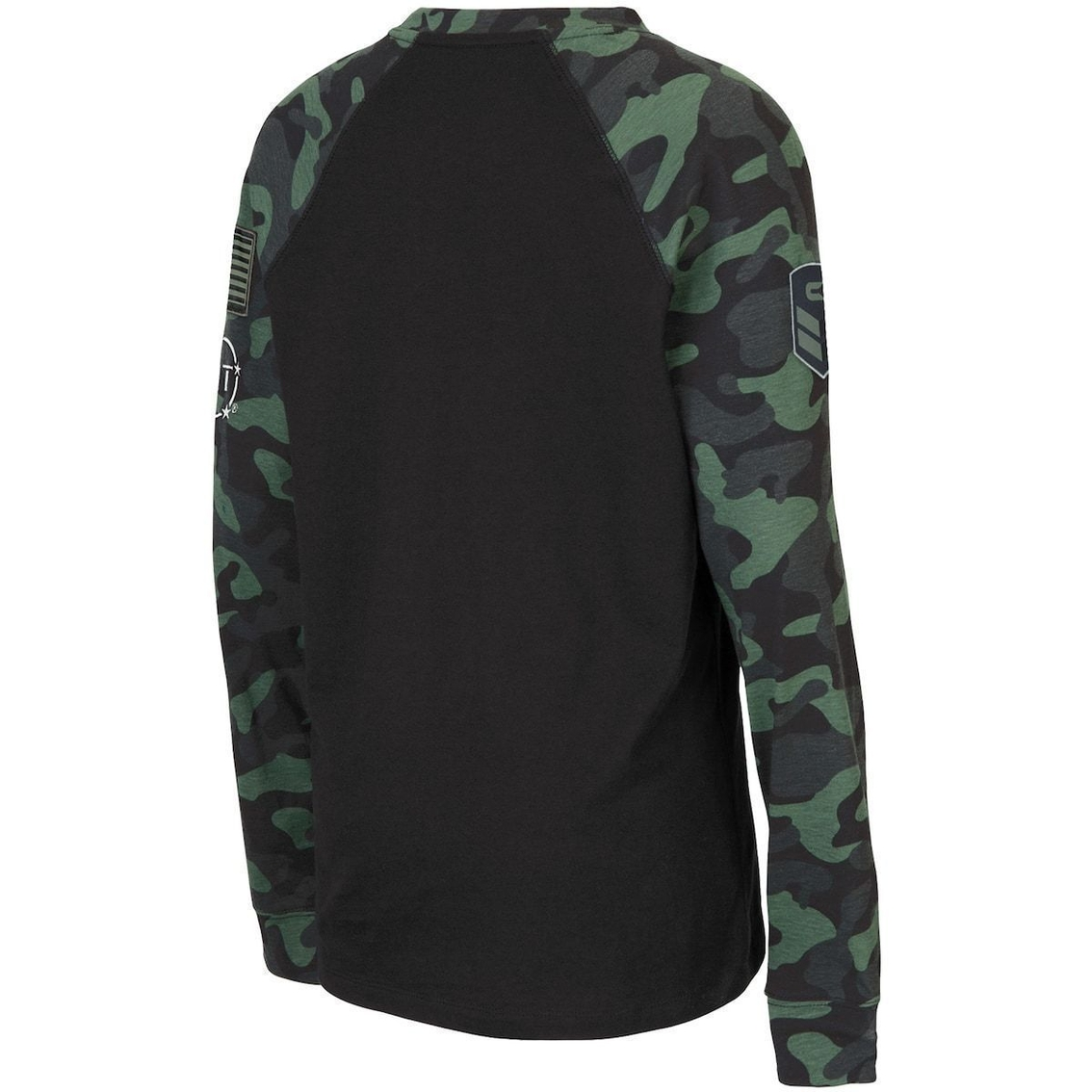 Colosseum Youth Black/Camo Arizona State Sun Devils OHT Military Appreciation Raglan Long Sleeve T-Shirt 4 Colosseum Youth Black/Camo Arizona State Sun Devils OHT Military Appreciation Raglan Long Sleeve T-Shirt - Image 4