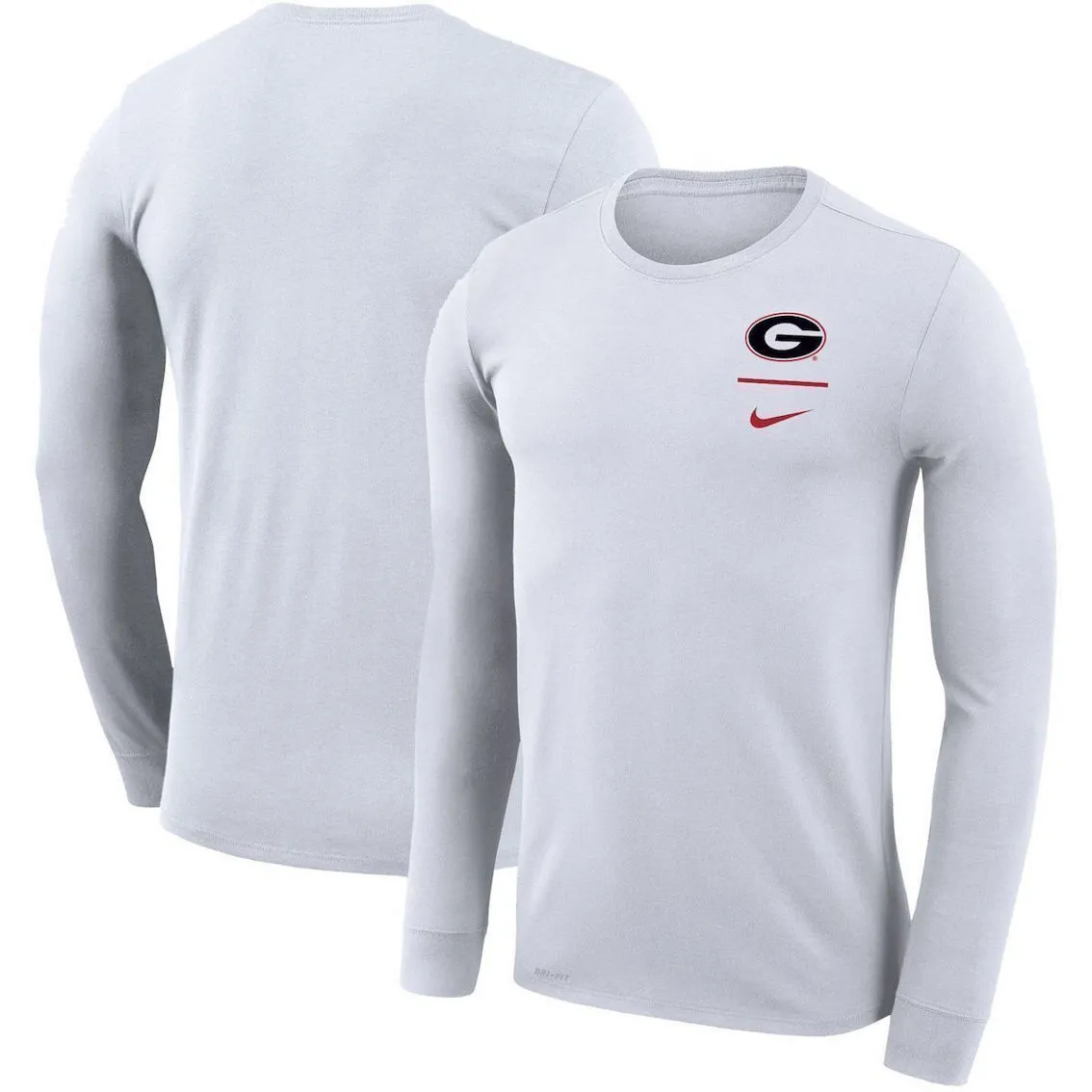 Nike Men's White Georgia Bulldogs Logo Stack Legend Performance Long Sleeve T-Shirt 1 Nike Men's White Georgia Bulldogs Logo Stack Legend Performance Long Sleeve T-Shirt