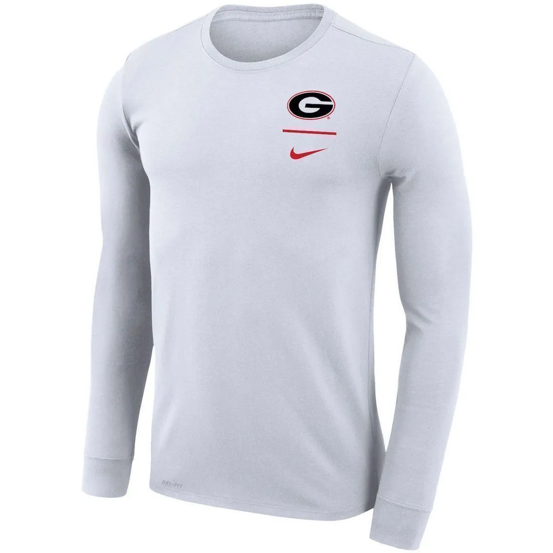 Nike Men's White Georgia Bulldogs Logo Stack Legend Performance Long Sleeve T-Shirt 3 Nike Men's White Georgia Bulldogs Logo Stack Legend Performance Long Sleeve T-Shirt - Image 3
