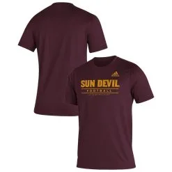 Adidas Men's Maroon Arizona State Sun Devils Sideline Football Locker Practice Creator AEROREADY T-Shirt
