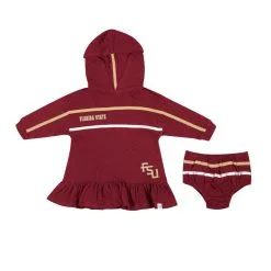 Colosseum Girls Infant Garnet Florida State Seminoles Winifred Hoodie Dress & Bloomer Set
