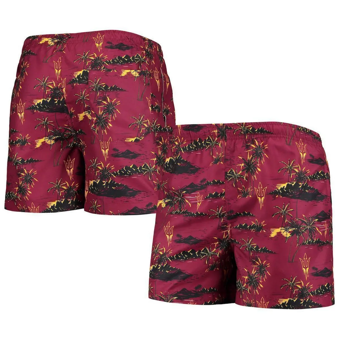 Men's FOCO Maroon Arizona State Sun Devils Island Palm Swim Trunks 2 Men's FOCO Maroon Arizona State Sun Devils Island Palm Swim Trunks - Image 2