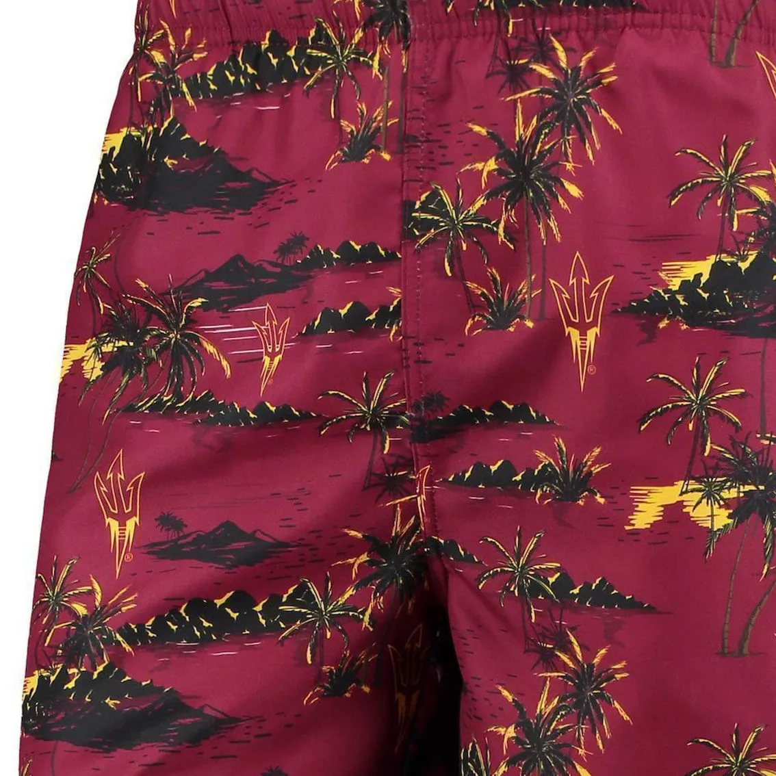 Men's FOCO Maroon Arizona State Sun Devils Island Palm Swim Trunks 3 Men's FOCO Maroon Arizona State Sun Devils Island Palm Swim Trunks - Image 3