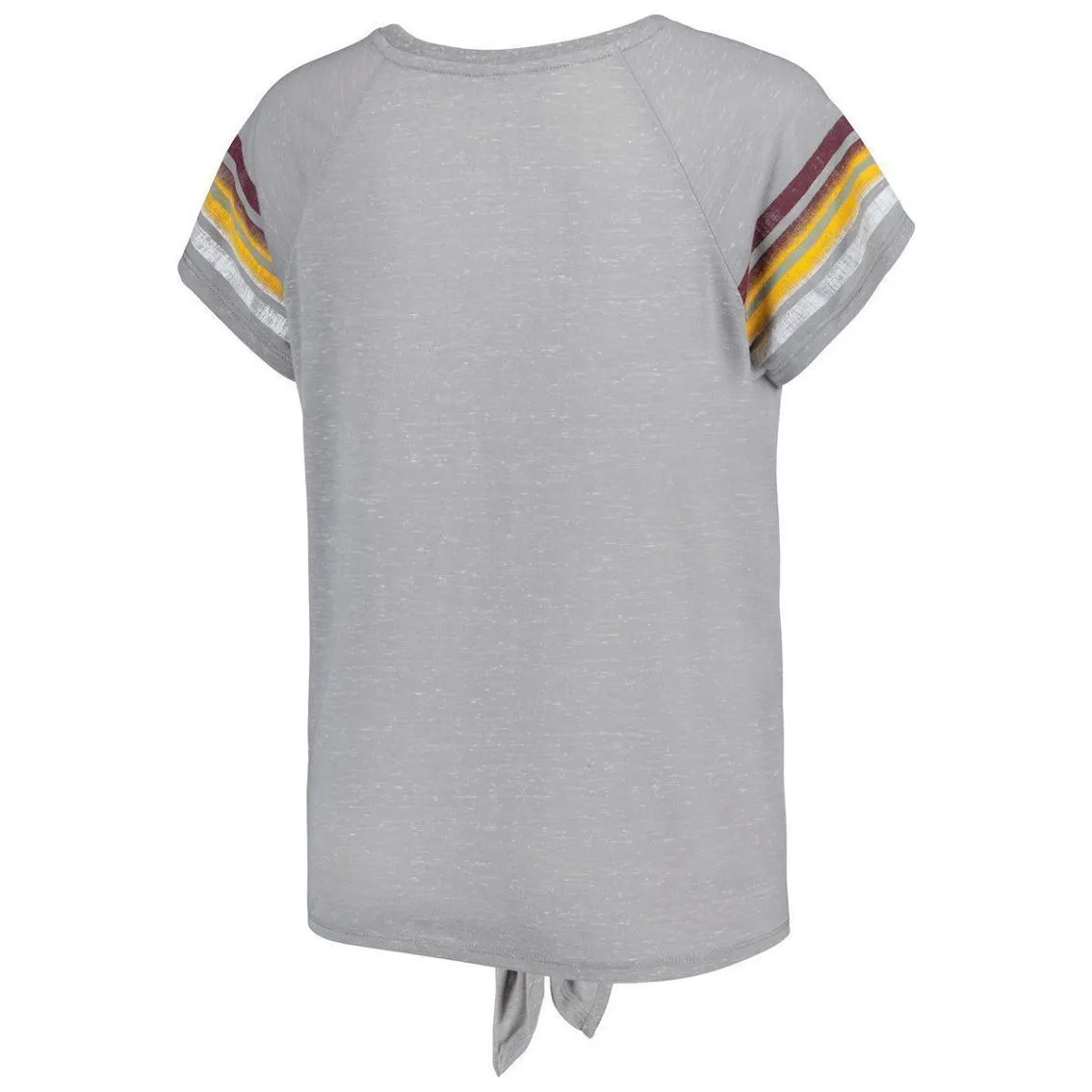 Colosseum Women's Heathered Gray Arizona State Sun Devils Boo You Raglan Knotted T-Shirt 4 Colosseum Women's Heathered Gray Arizona State Sun Devils Boo You Raglan Knotted T-Shirt - Image 4