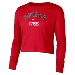 Nike Women's Red Georgia Bulldogs Est. Cropped Long Sleeve T-Shirt -Arizona State Sun Devils Shop DSCO1148305323 2910 ALT2