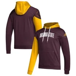 Men's Adidas Maroon Arizona State Sun Devils Block Stadium Pullover Hoodie