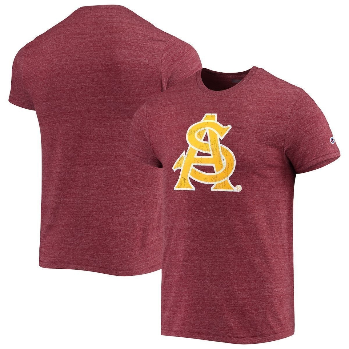 Men's Champion Heathered Maroon Arizona State Sun Devils Vault Logo Tri-Blend T-Shirt 1 Men's Champion Heathered Maroon Arizona State Sun Devils Vault Logo Tri-Blend T-Shirt