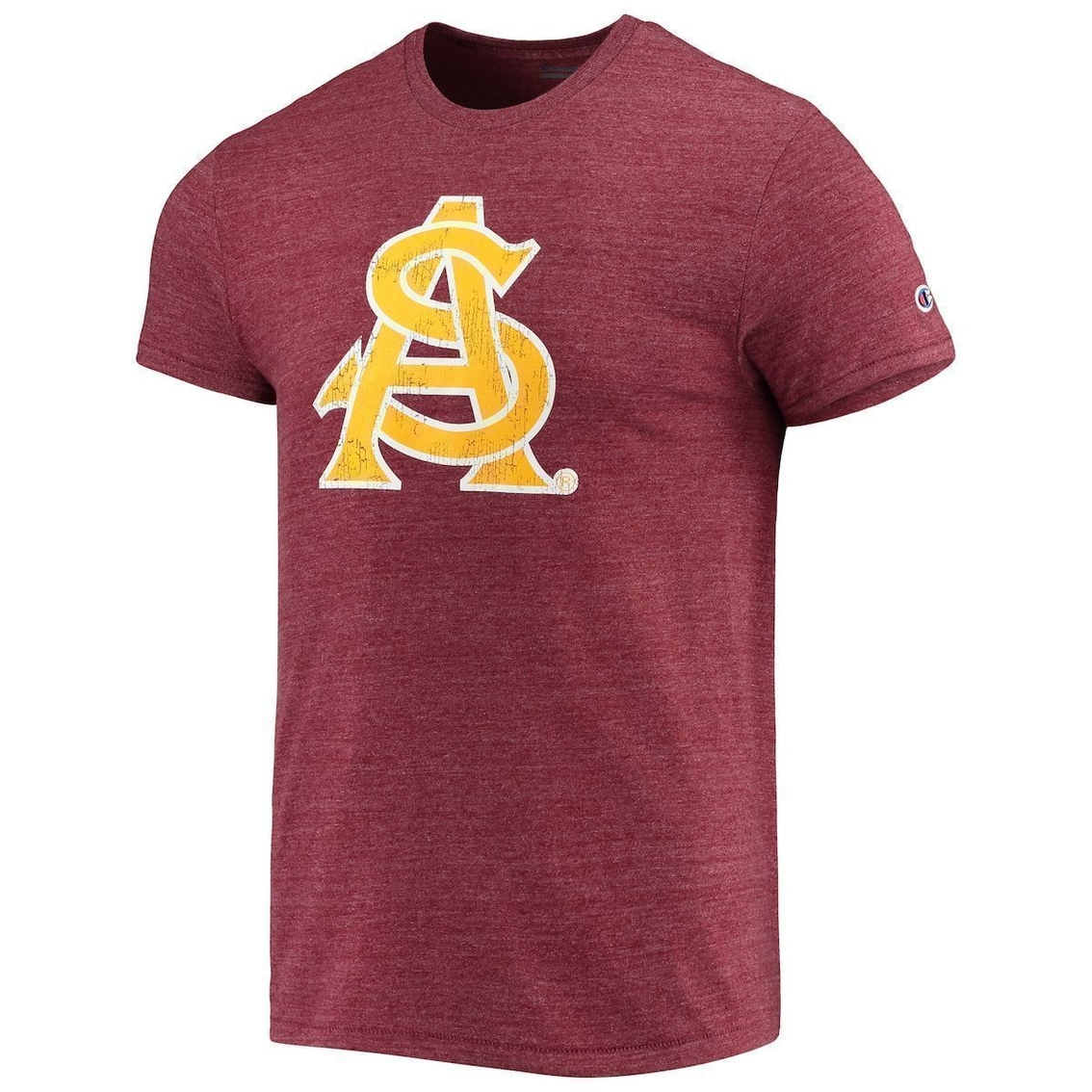 Men's Champion Heathered Maroon Arizona State Sun Devils Vault Logo Tri-Blend T-Shirt 3 Men's Champion Heathered Maroon Arizona State Sun Devils Vault Logo Tri-Blend T-Shirt - Image 3