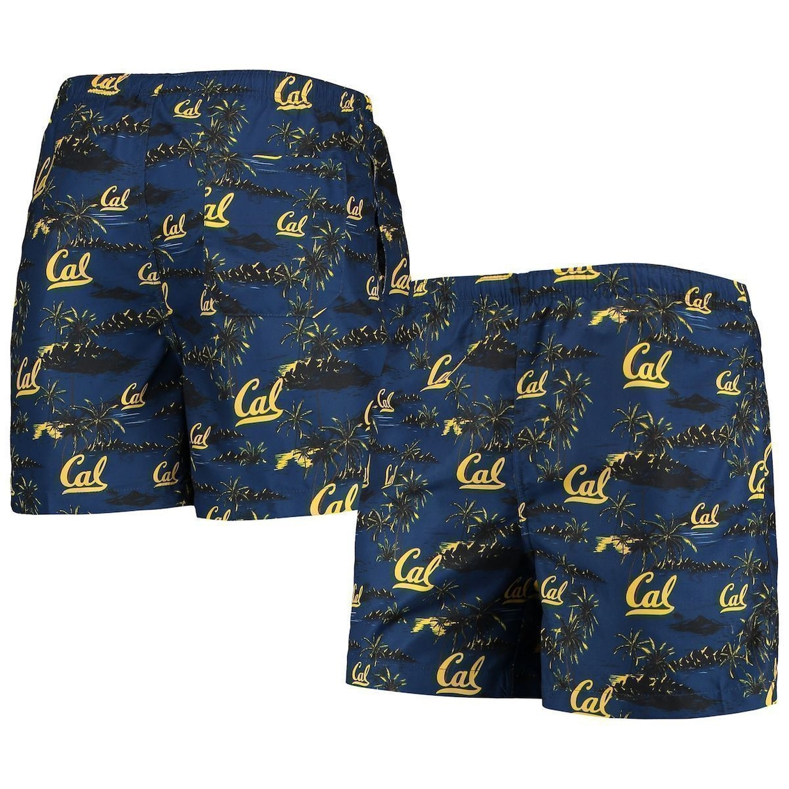 FOCO Men's Navy Cal Bears Island Palm Swim Trunks 2 FOCO Men's Navy Cal Bears Island Palm Swim Trunks - Image 2