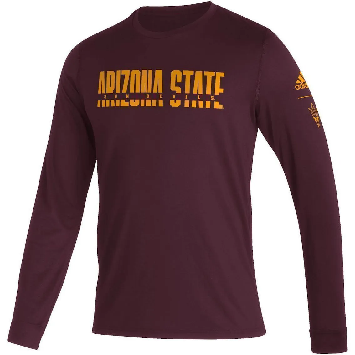 Adidas Men's Maroon Arizona State Sun Devils Sideline Locker Strikethrough Creator AEROREADY Long Sleeve T-Shirt 3 Adidas Men's Maroon Arizona State Sun Devils Sideline Locker Strikethrough Creator AEROREADY Long Sleeve T-Shirt - Image 3