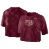 Women's Nike Garnet Florida State Seminoles Tie-Dye Cropped T-Shirt
