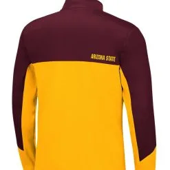 Colosseum Men's Maroon/Gold Arizona State Sun Devils Triple Dog Dare Quarter-Zip Jacket -Arizona State Sun Devils Shop DSCO1148313565 GOLDRE ALT3