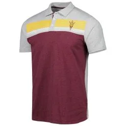 Colosseum Men's Maroon/Heathered Gray Arizona State Sun Devils Caddie Polo -Arizona State Sun Devils Shop DSCO1148313623 2882 ALT2