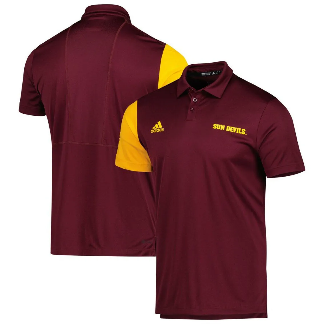 Adidas Men's Maroon Arizona State Sun Devils AEROREADY Polo 2 Adidas Men's Maroon Arizona State Sun Devils AEROREADY Polo - Image 2