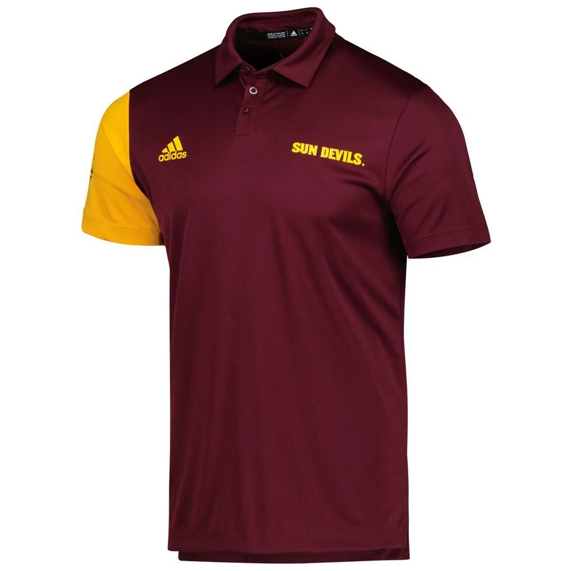 Adidas Men's Maroon Arizona State Sun Devils AEROREADY Polo 3 Adidas Men's Maroon Arizona State Sun Devils AEROREADY Polo - Image 3